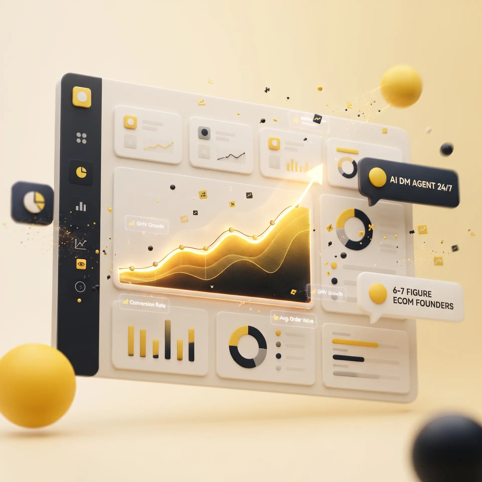 Revenue analytics dashboard showing conversations and attributed sales