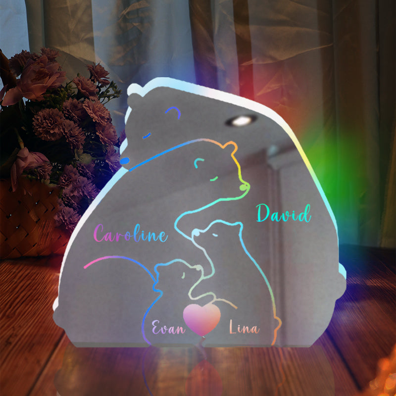 Custom Name Polar Bear LED Illuminated Mirror